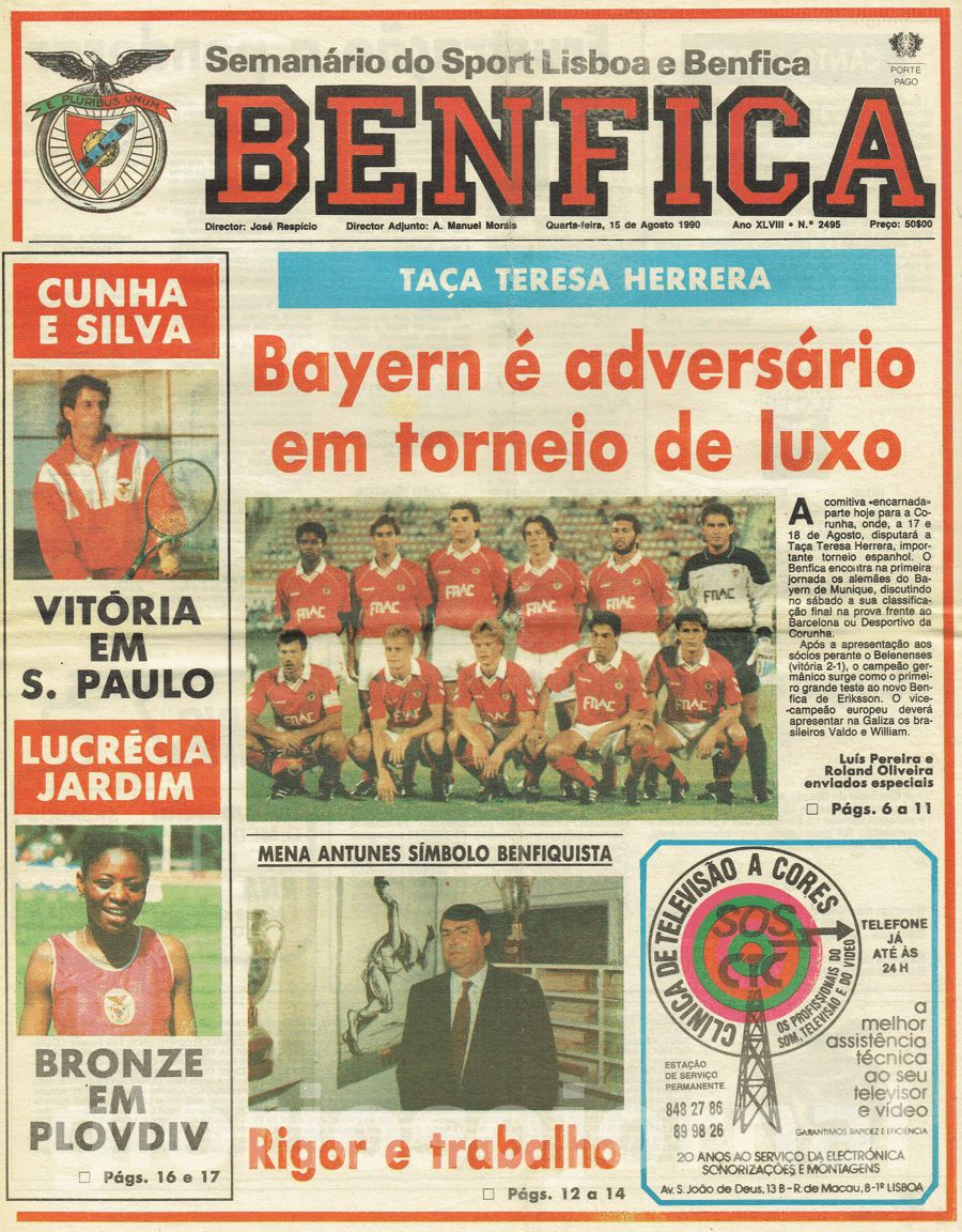 jornal o benfica 2495 1990-08-15